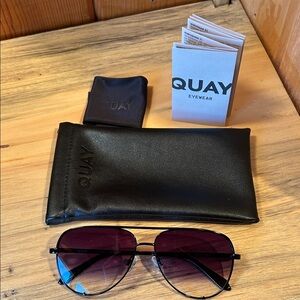 Quay Black Aviator Sunglasses